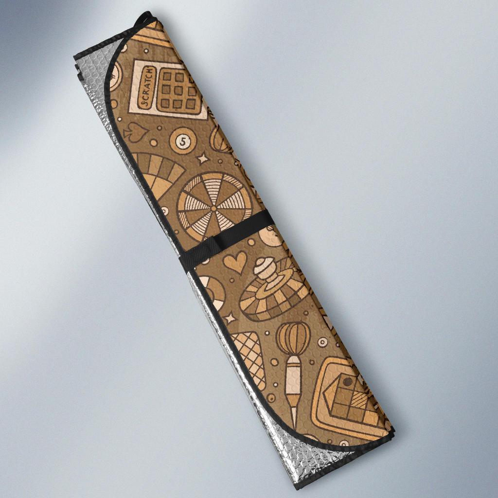 Gambling Poker Pattern Print Car Sun Shade-grizzshop