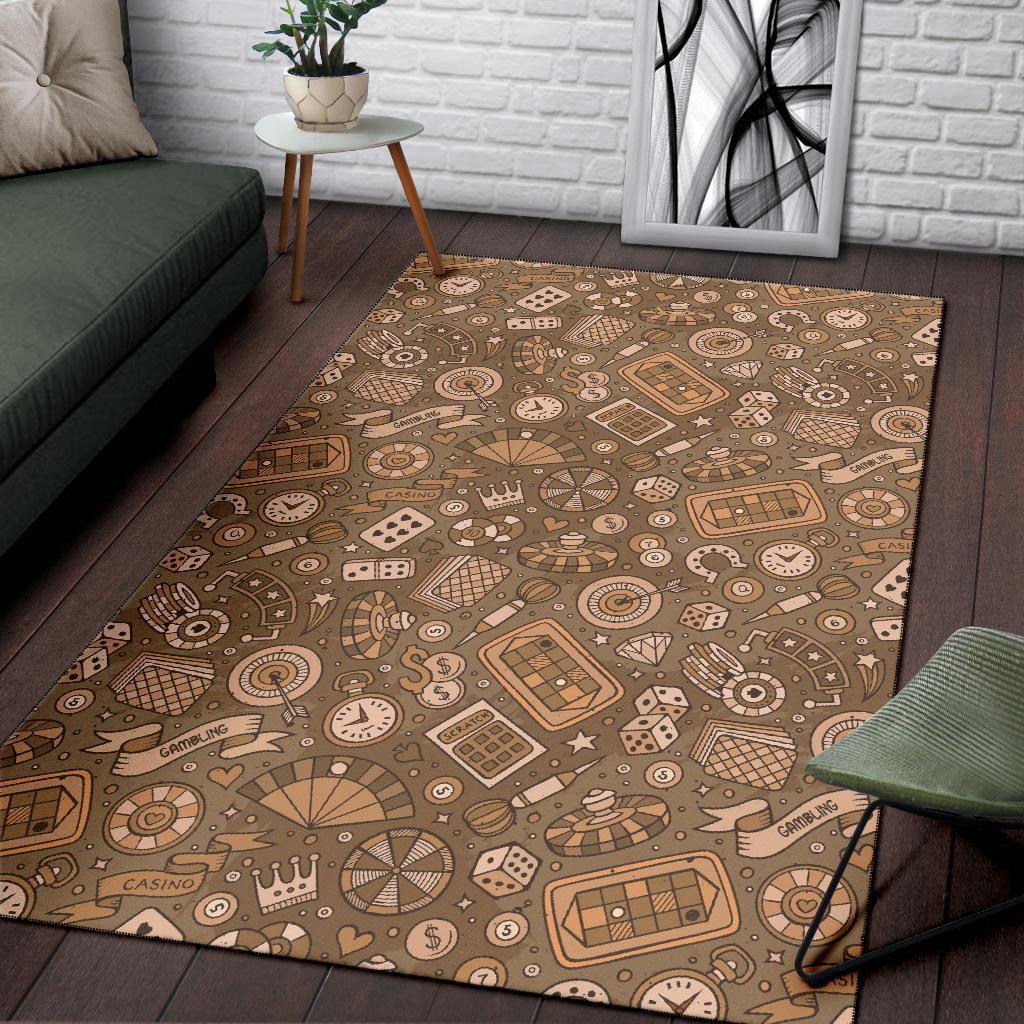 Gambling Poker Pattern Print Floor Mat-grizzshop