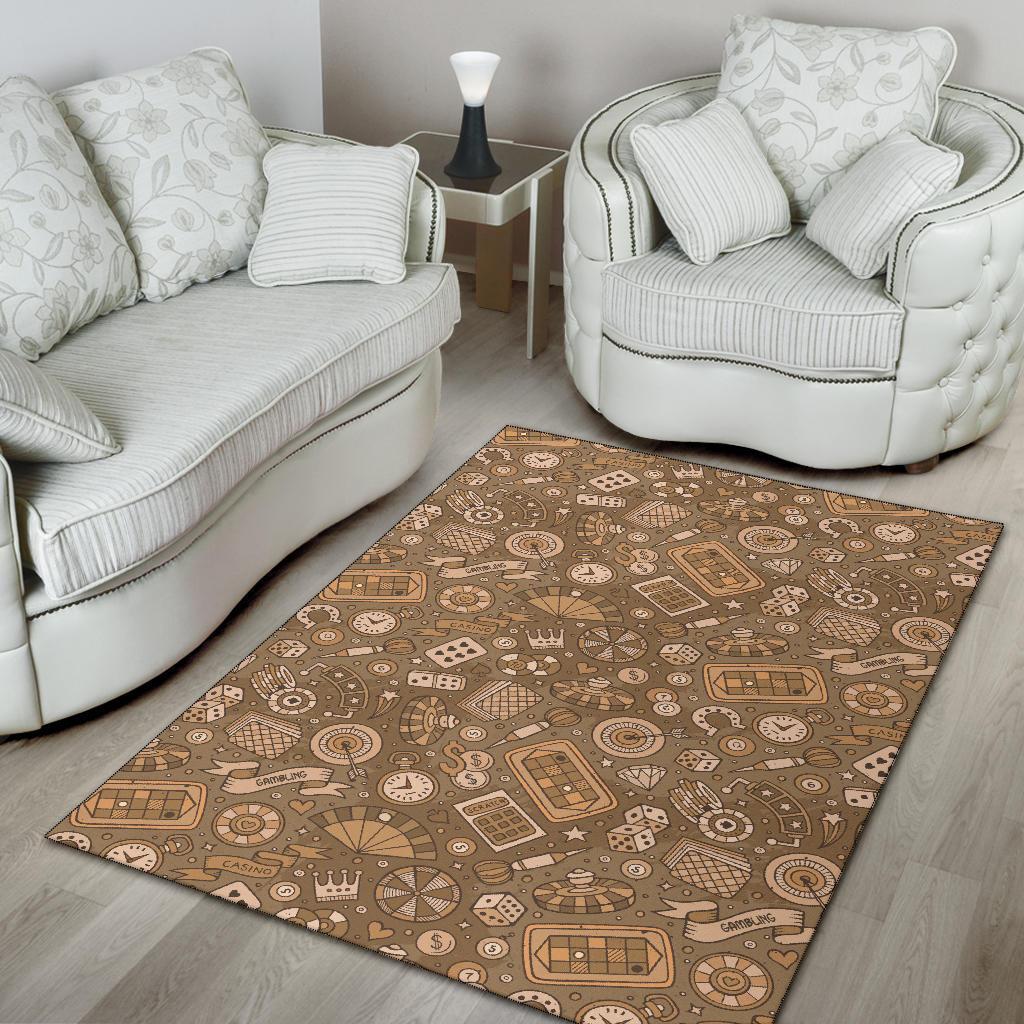 Gambling Poker Pattern Print Floor Mat-grizzshop