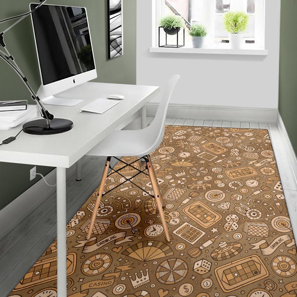 Gambling Poker Pattern Print Floor Mat-grizzshop