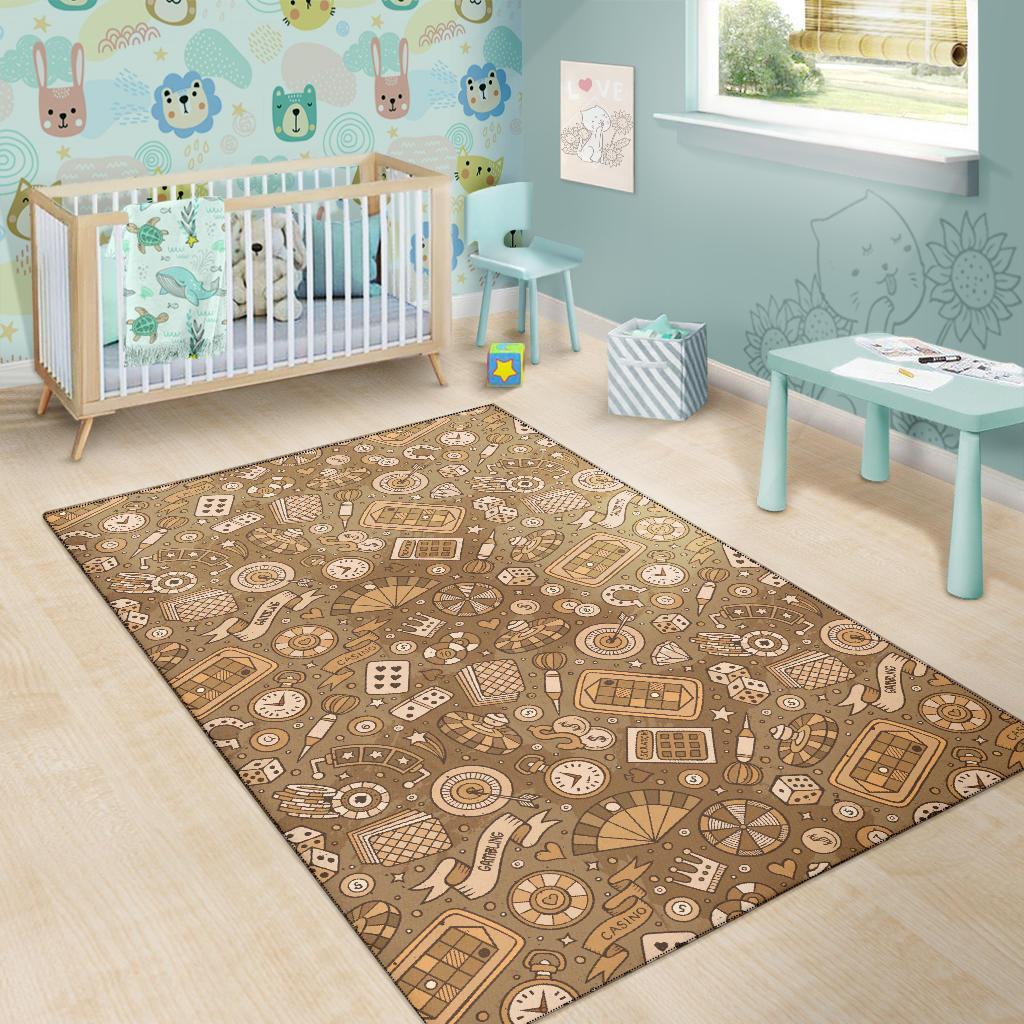 Gambling Poker Pattern Print Floor Mat-grizzshop