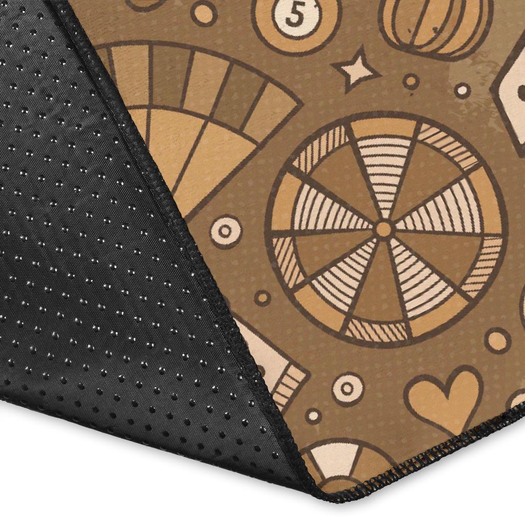 Gambling Poker Pattern Print Floor Mat-grizzshop