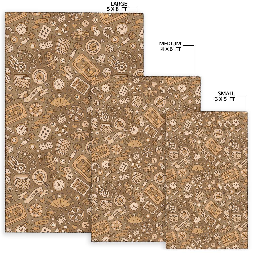 Gambling Poker Pattern Print Floor Mat-grizzshop
