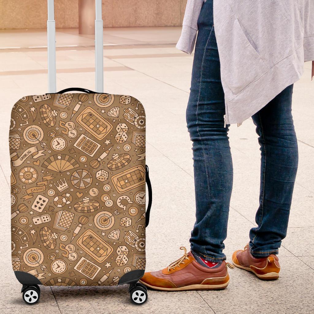 Gambling Poker Pattern Print Luggage Cover Protector-grizzshop