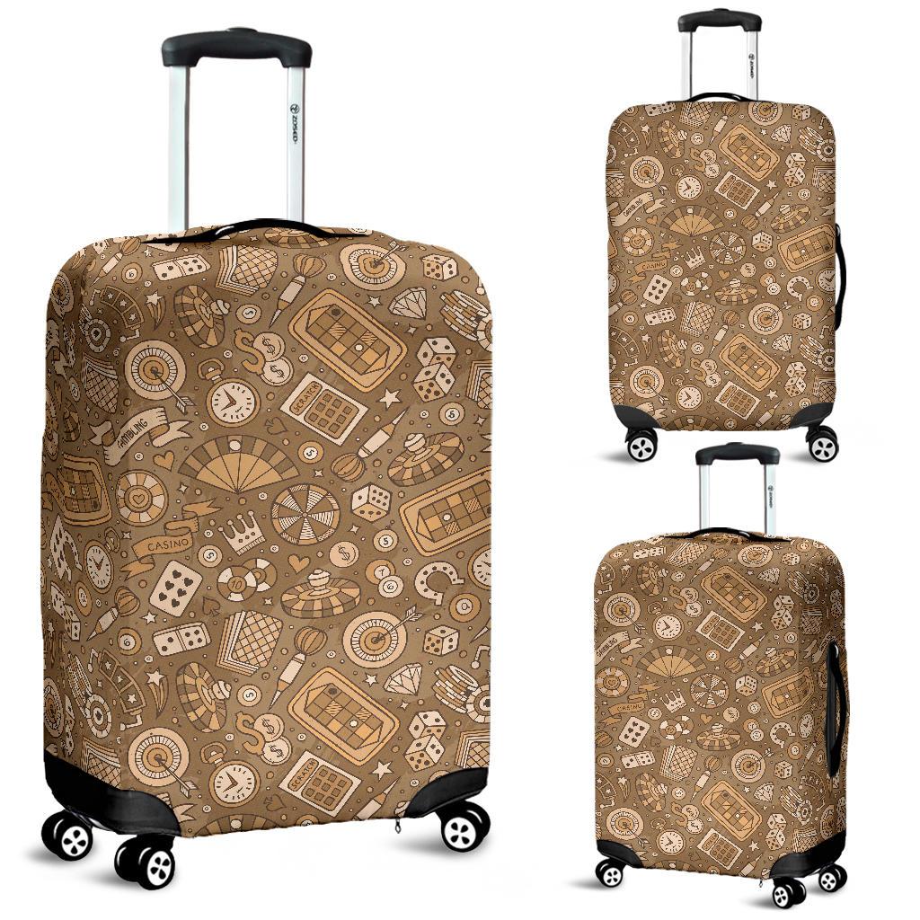 Gambling Poker Pattern Print Luggage Cover Protector-grizzshop