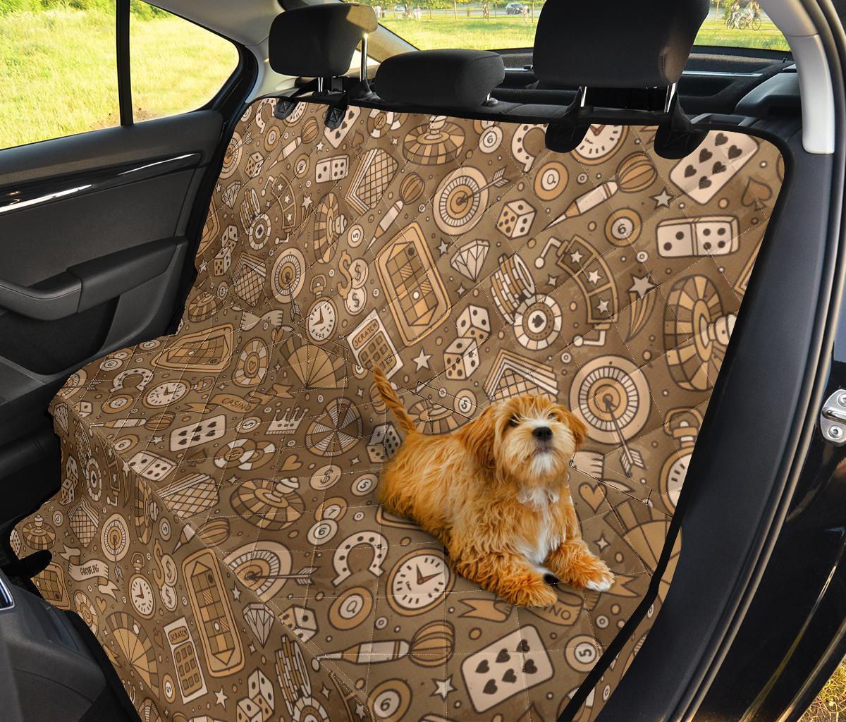 Gambling Poker Pattern Print Pet Car Seat Cover-grizzshop
