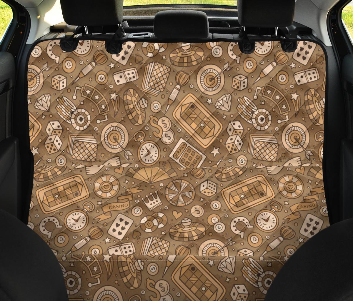 Gambling Poker Pattern Print Pet Car Seat Cover-grizzshop