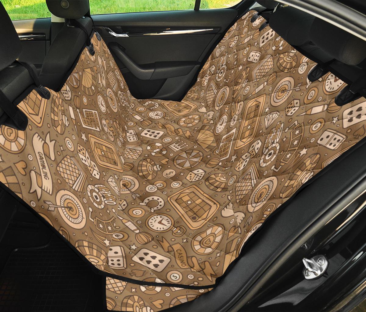 Gambling Poker Pattern Print Pet Car Seat Cover-grizzshop
