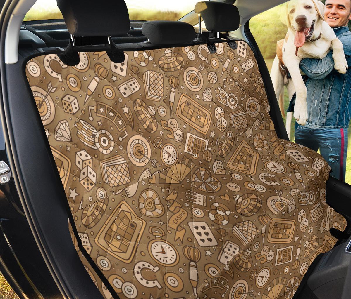 Gambling Poker Pattern Print Pet Car Seat Cover-grizzshop