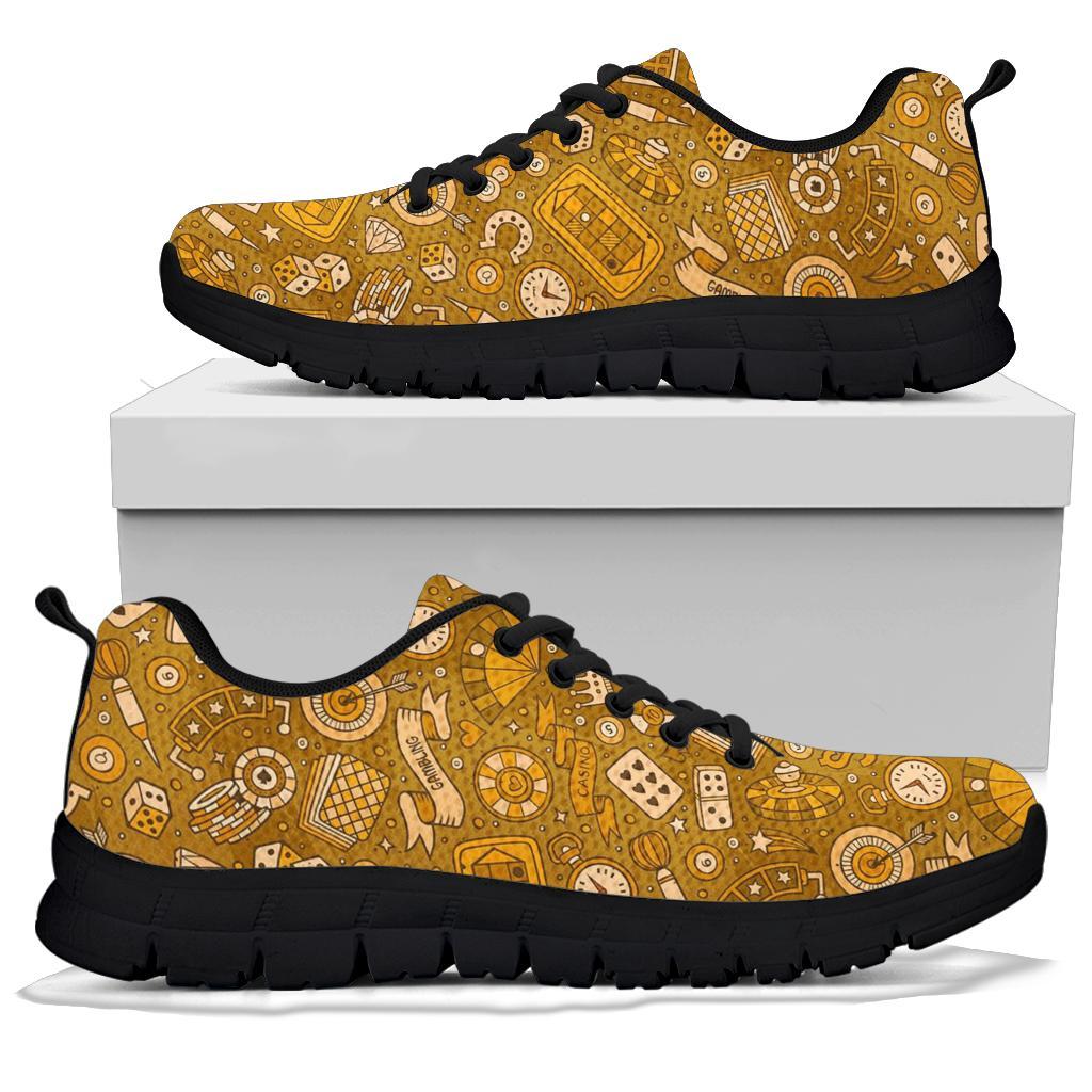 Gambling Poker Pattern Print Sneaker Shoes For Men Women-grizzshop