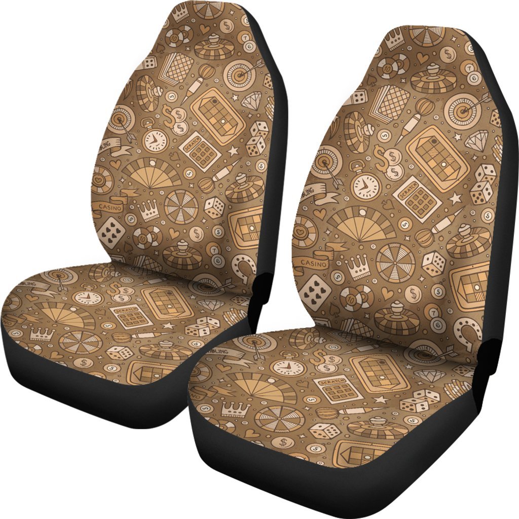 Gambling Poker Pattern Print Universal Fit Car Seat Covers-grizzshop