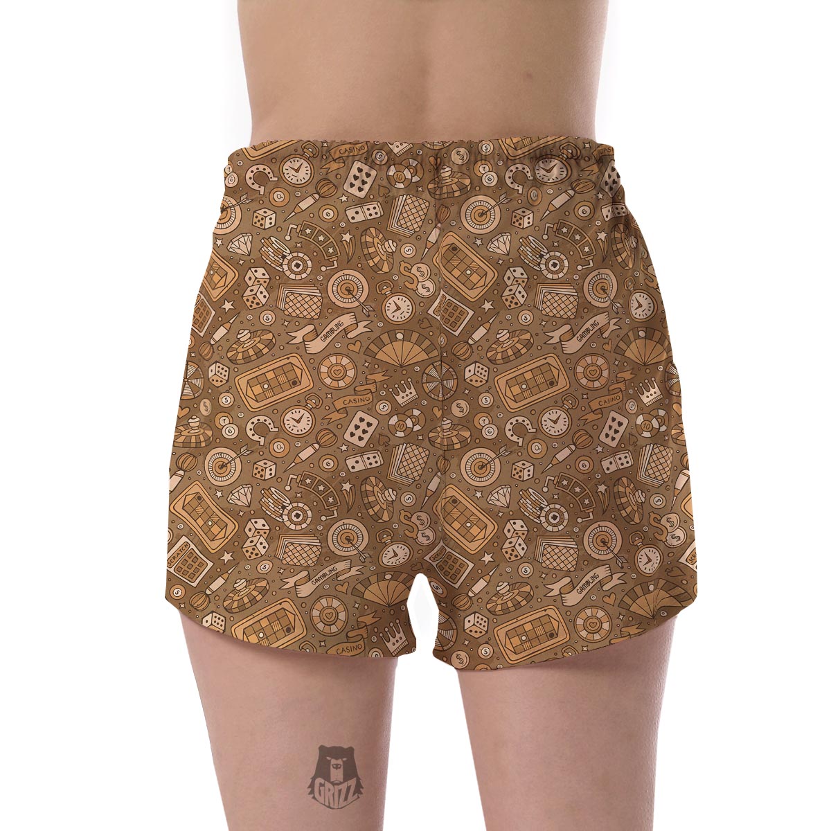 Gambling Poker Pattern Print Women's Shorts-grizzshop