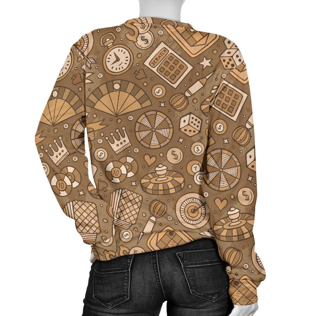 Gambling Poker Pattern Print Women's Sweatshirt-grizzshop