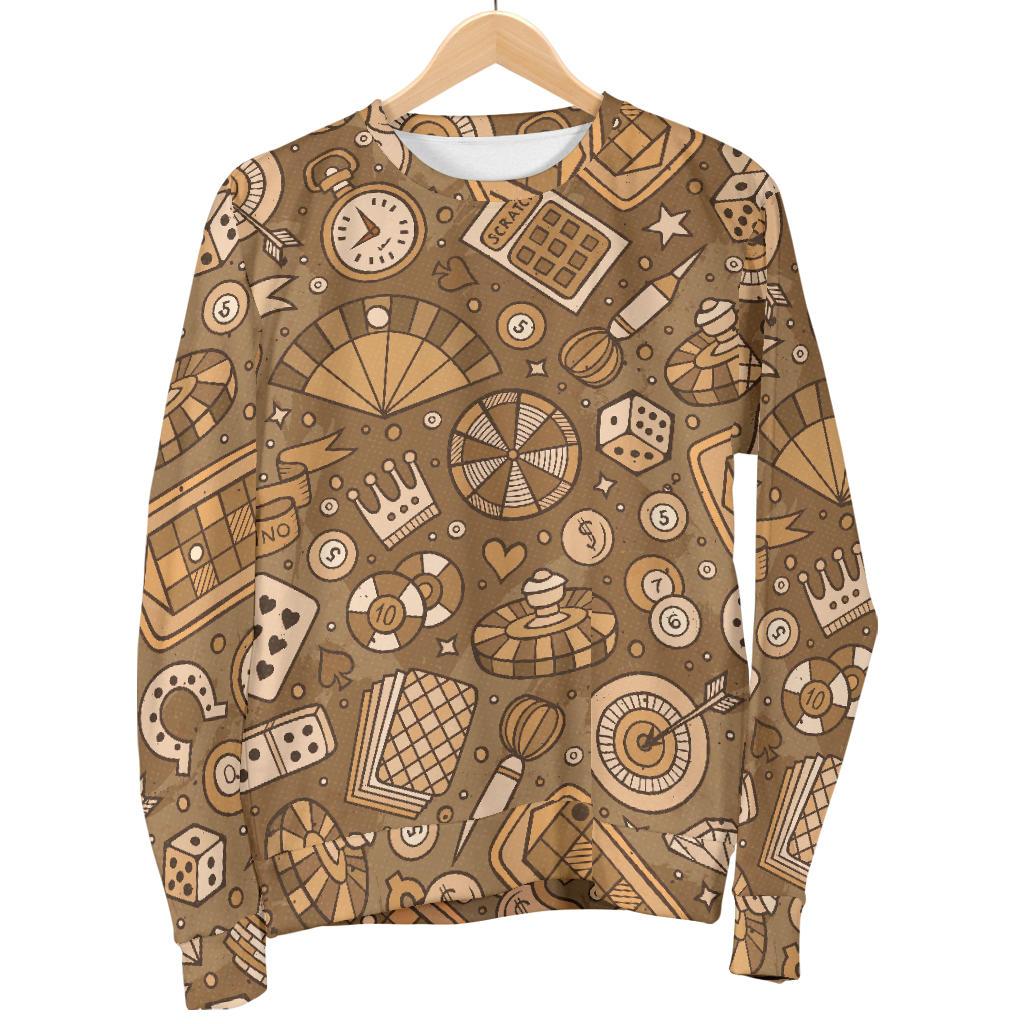 Gambling Poker Pattern Print Women's Sweatshirt-grizzshop