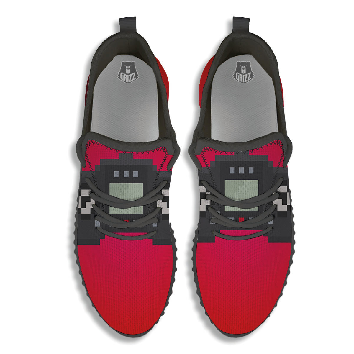 Game Items 8-Bit Pixel Print Black Walking Shoes-grizzshop