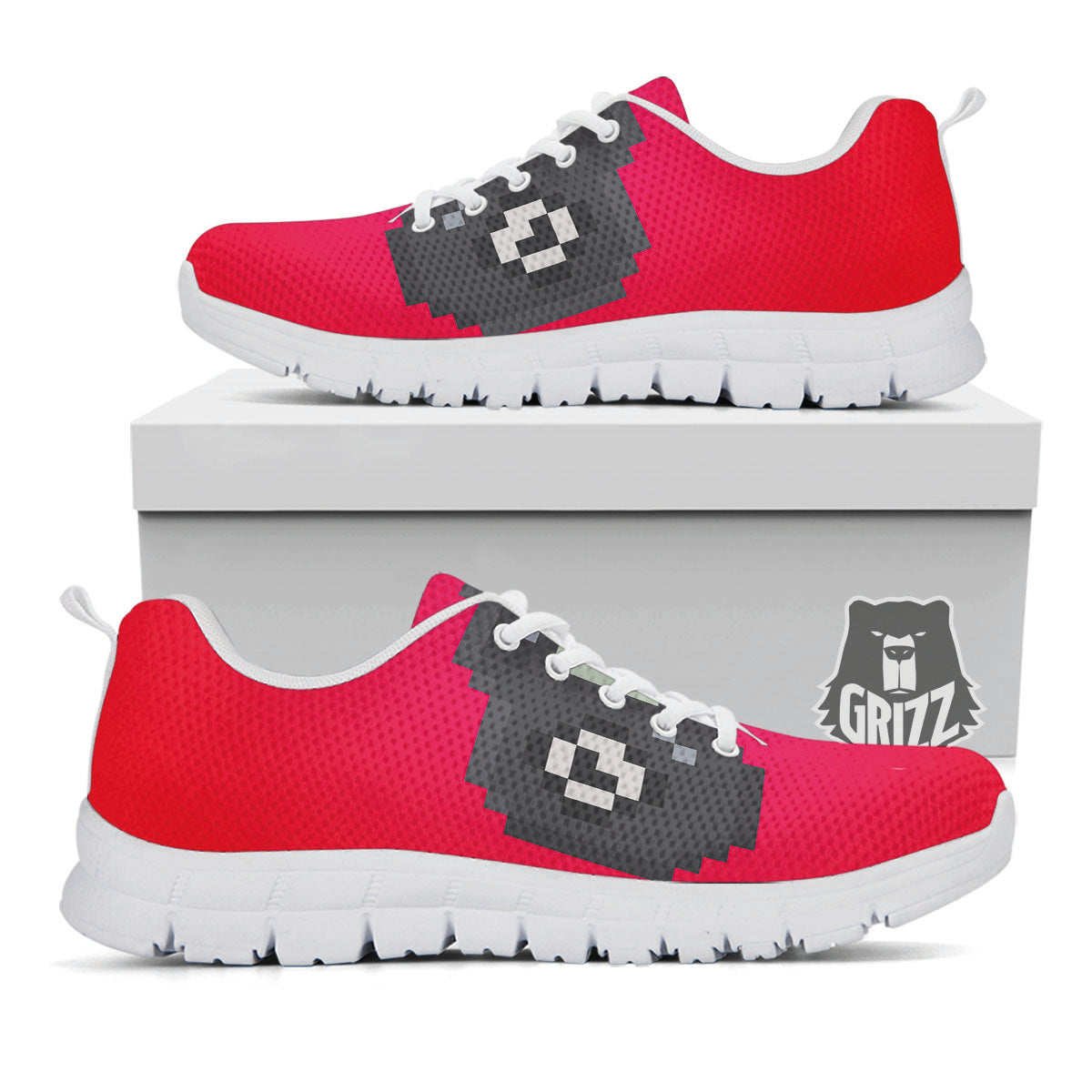 Game Items 8-Bit Pixel Print White Sneaker-grizzshop