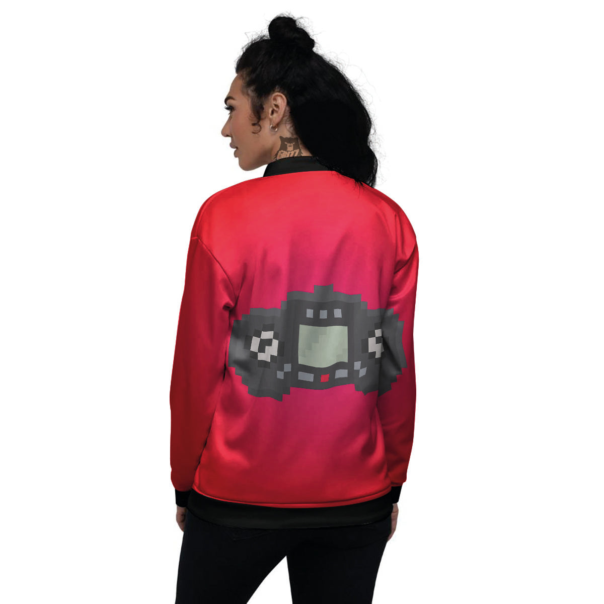 Game Items 8-Bit Pixel Print Women's Bomber Jacket-grizzshop