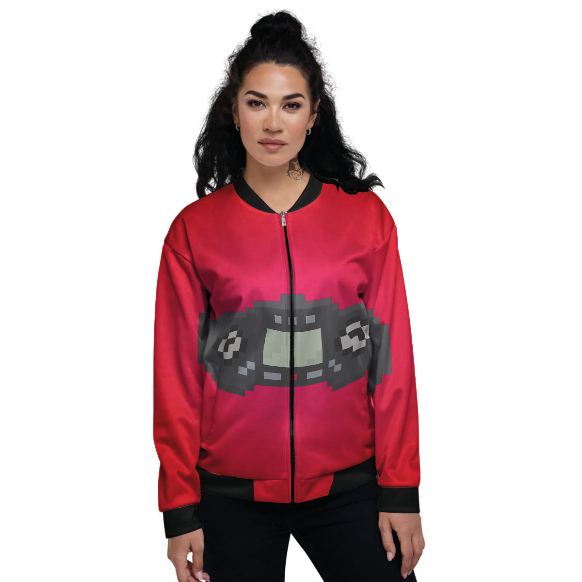 Game Items 8-Bit Pixel Print Women's Bomber Jacket-grizzshop