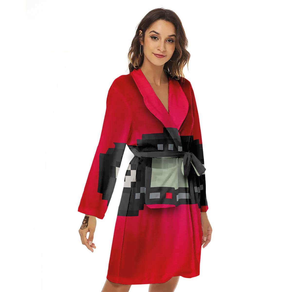 Game Items 8-Bit Pixel Print Women's Robe-grizzshop