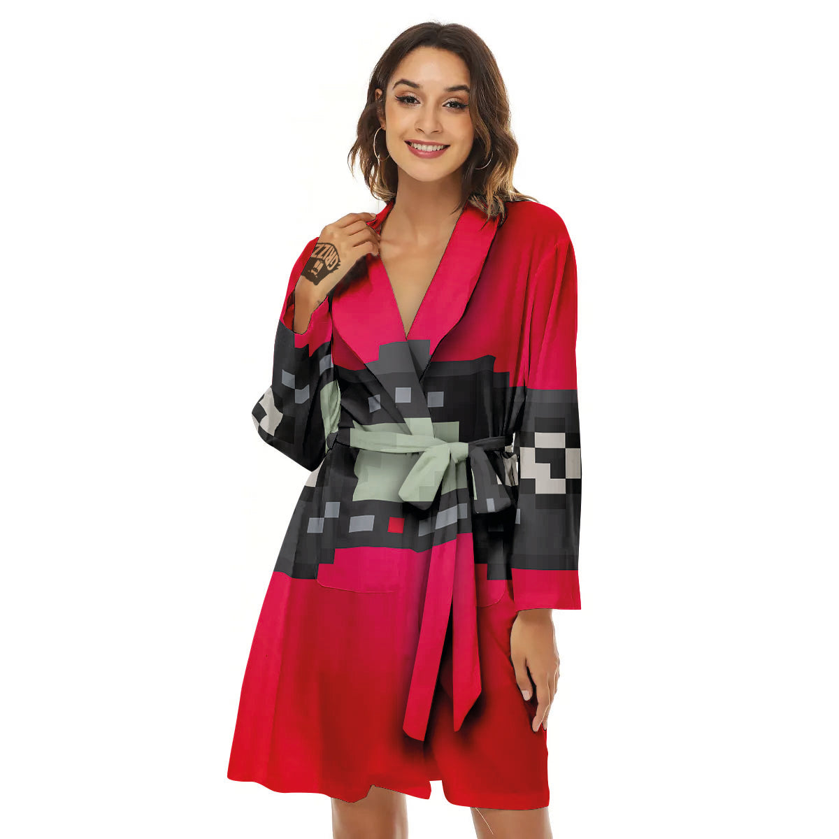 Game Items 8-Bit Pixel Print Women's Robe-grizzshop