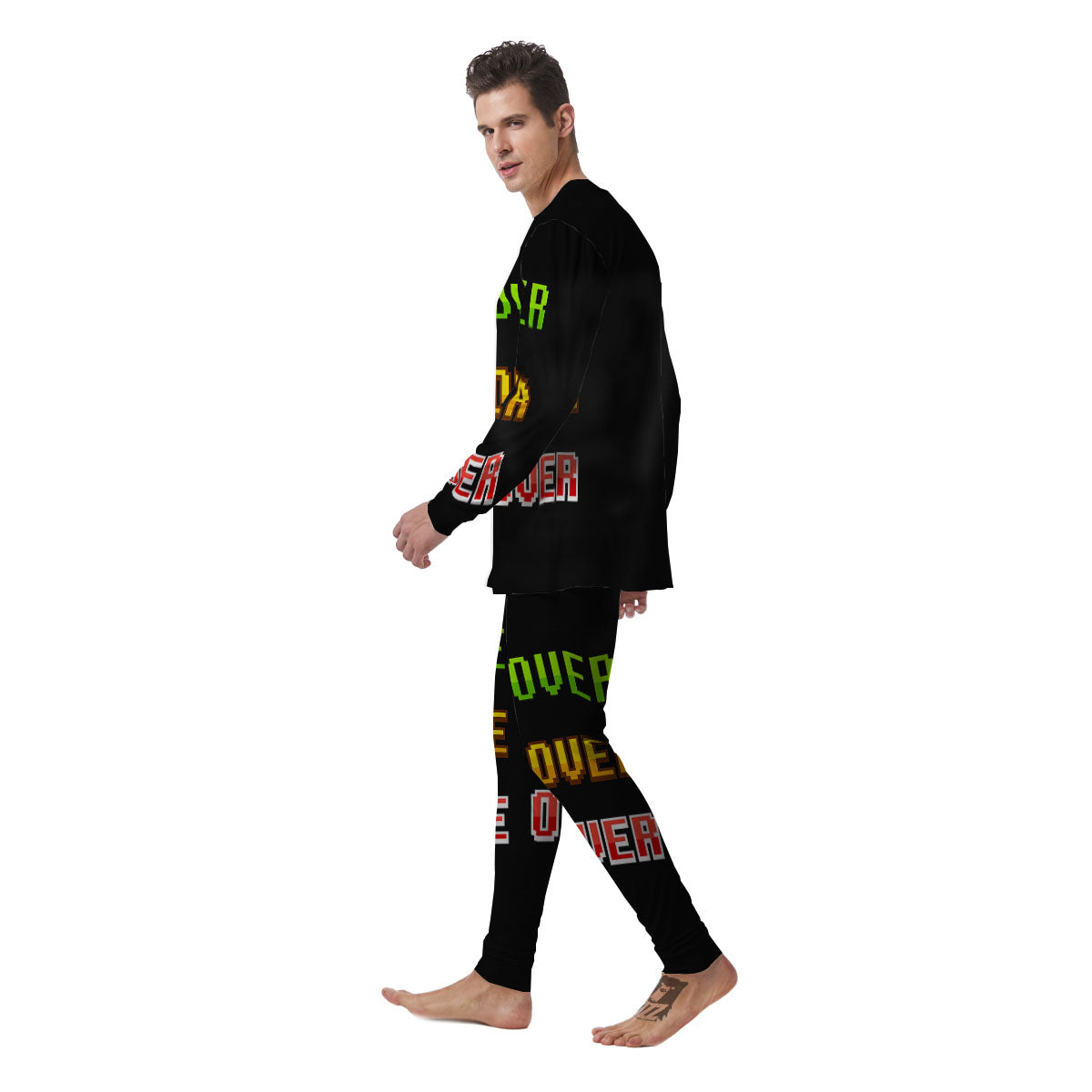 Game Over 8-Bit Print Men's Pajamas-grizzshop