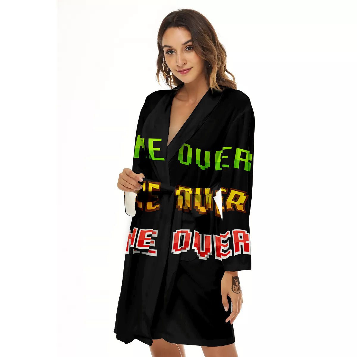 Game Over 8-Bit Print Women's Robe-grizzshop