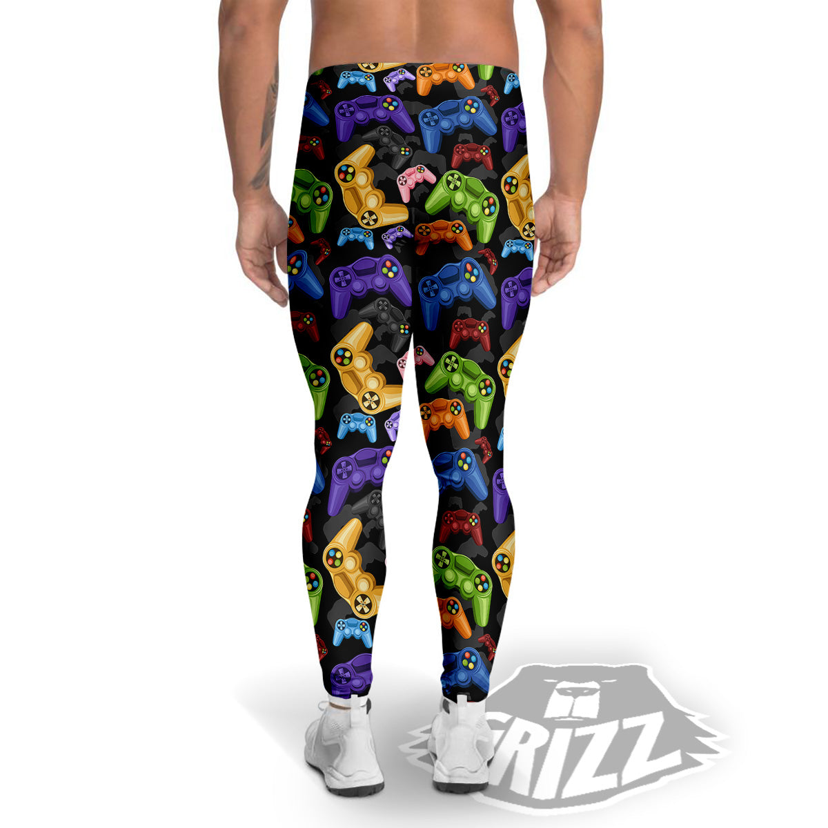 Game Pads Colorful Print Pattern Men's Leggings-grizzshop