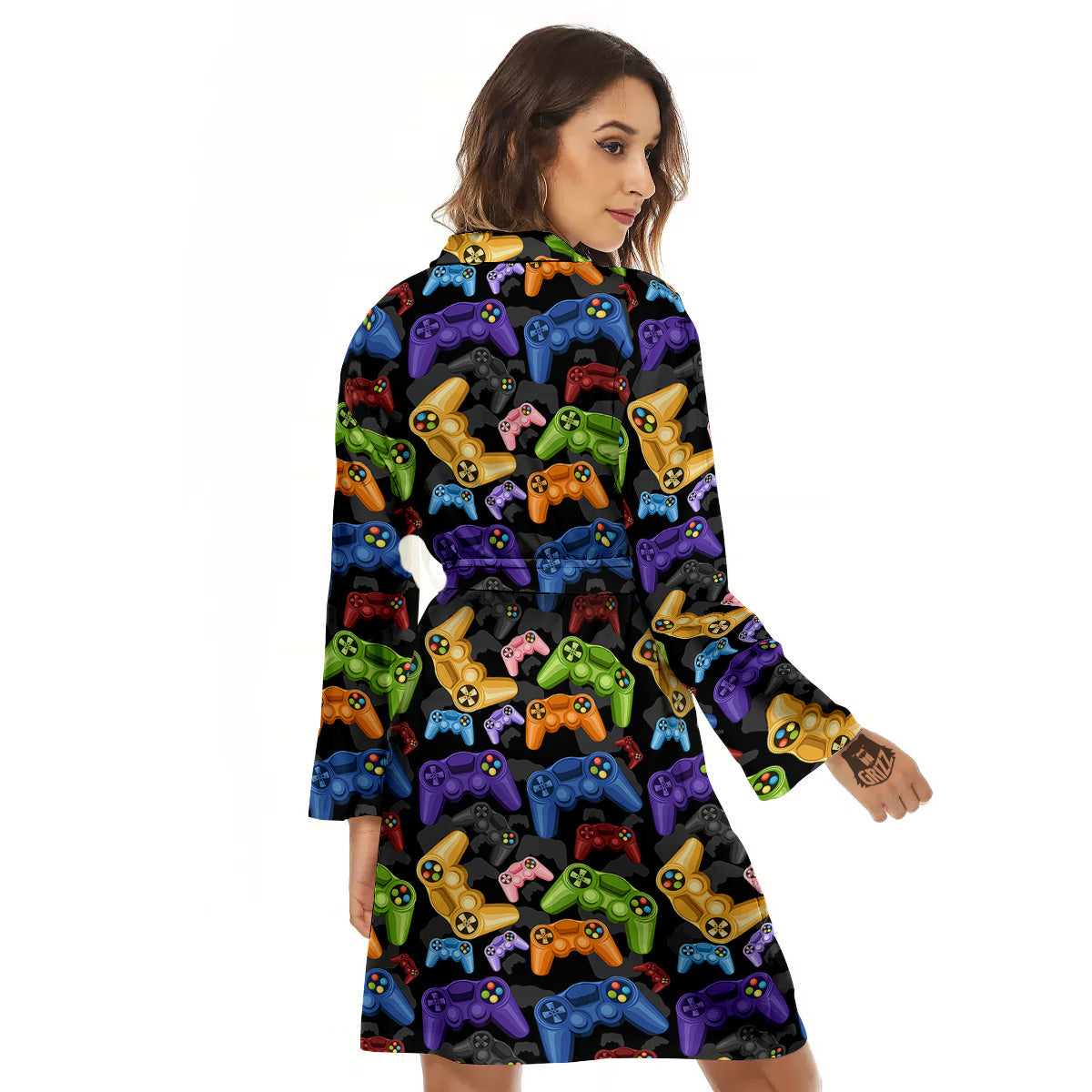 Game Pads Colorful Print Pattern Women's Robe-grizzshop