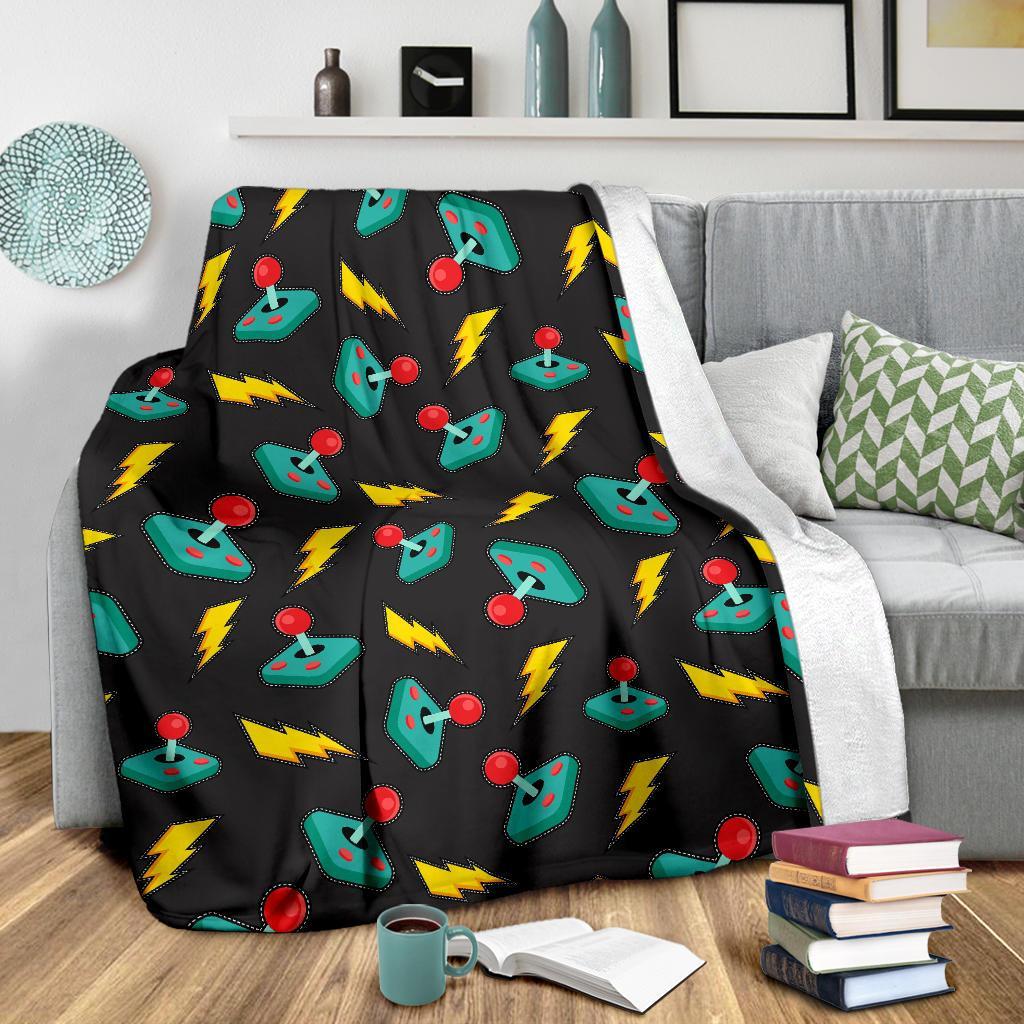 Gaming Joystick Pattern Print Blanket-grizzshop