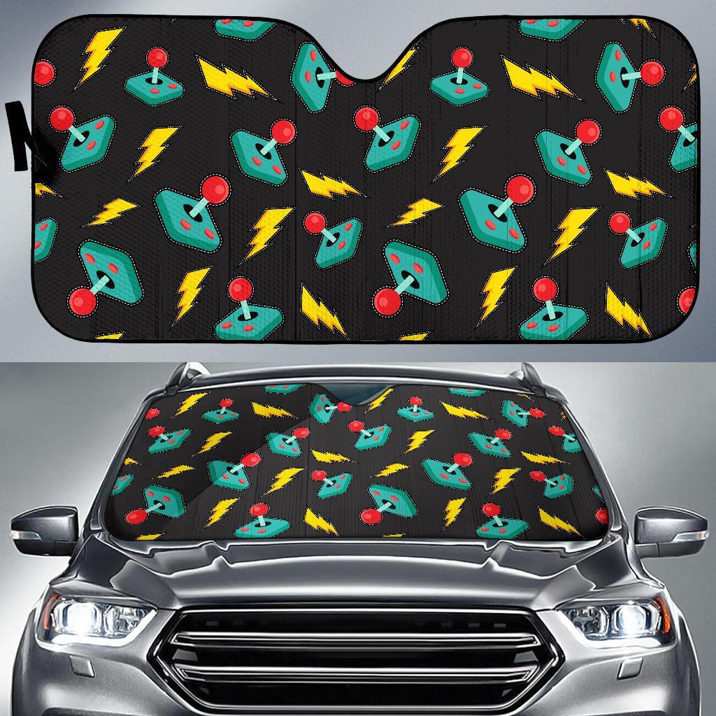Gaming Joystick Pattern Print Car Sun Shade-grizzshop