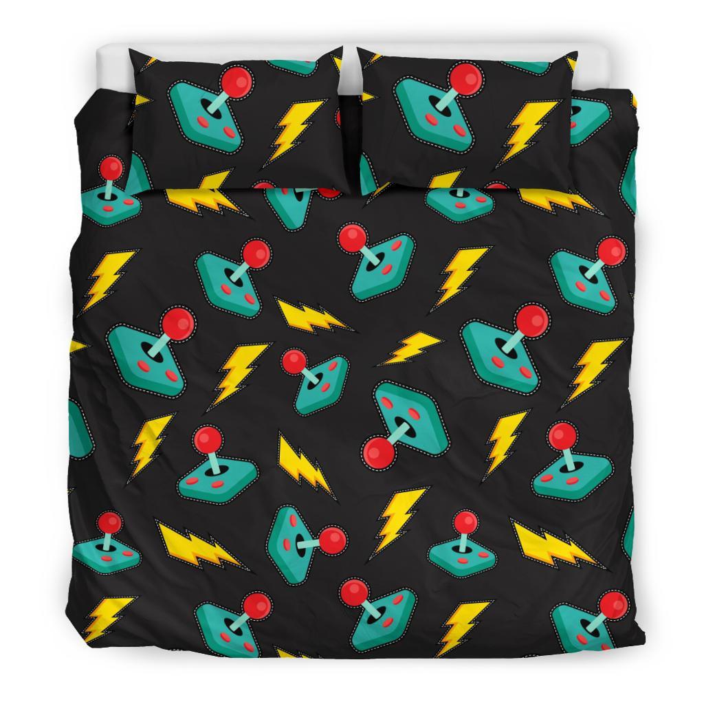 Gaming Joystick Pattern Print Duvet Cover Bedding Set-grizzshop