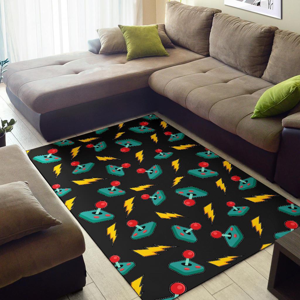 Gaming Joystick Pattern Print Floor Mat-grizzshop