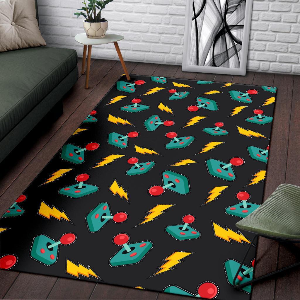 Gaming Joystick Pattern Print Floor Mat-grizzshop