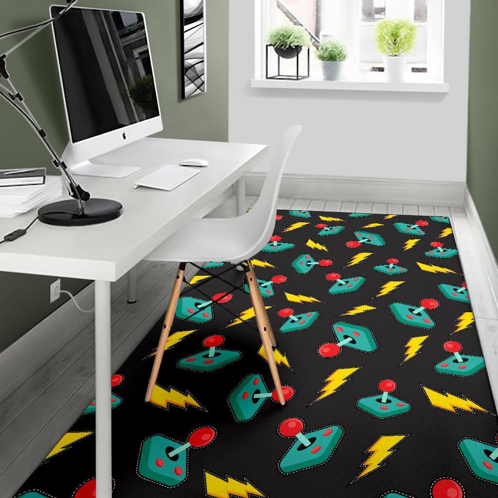 Gaming Joystick Pattern Print Floor Mat-grizzshop