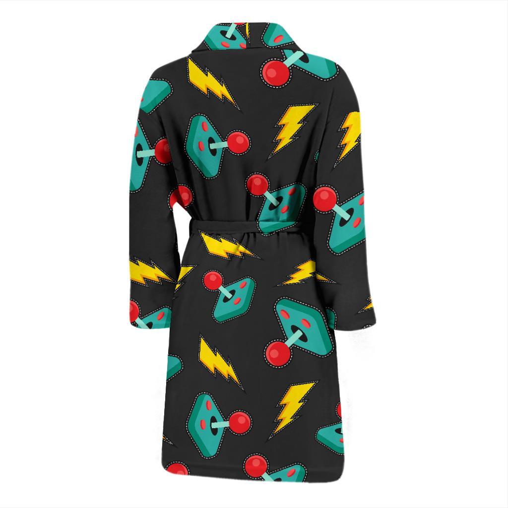 Gaming Joystick Pattern Print Men Long Robe-grizzshop