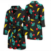 Gaming Joystick Pattern Print Men Long Robe-grizzshop