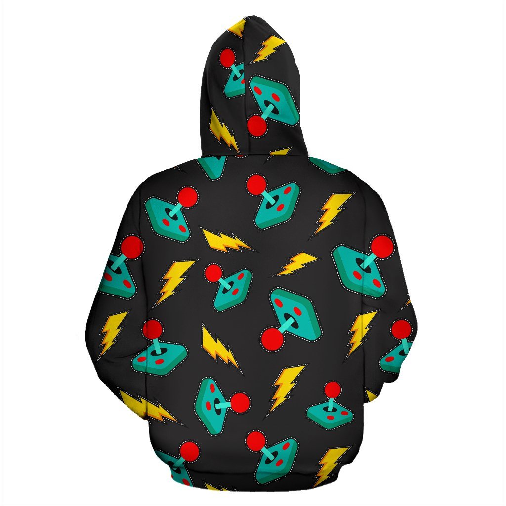 Gaming Joystick Pattern Print Men Women Pullover Hoodie-grizzshop