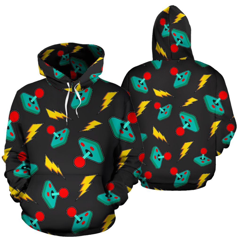 Gaming Joystick Pattern Print Men Women Pullover Hoodie-grizzshop