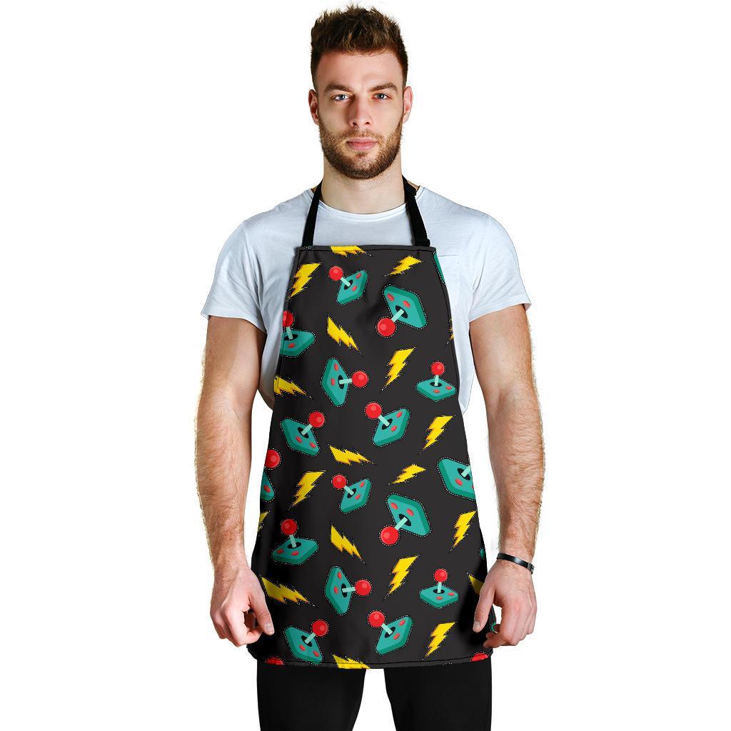 Gaming Joystick Pattern Print Men's Apron-grizzshop