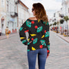 Gaming Joystick Pattern Print Women Off Shoulder Sweatshirt-grizzshop