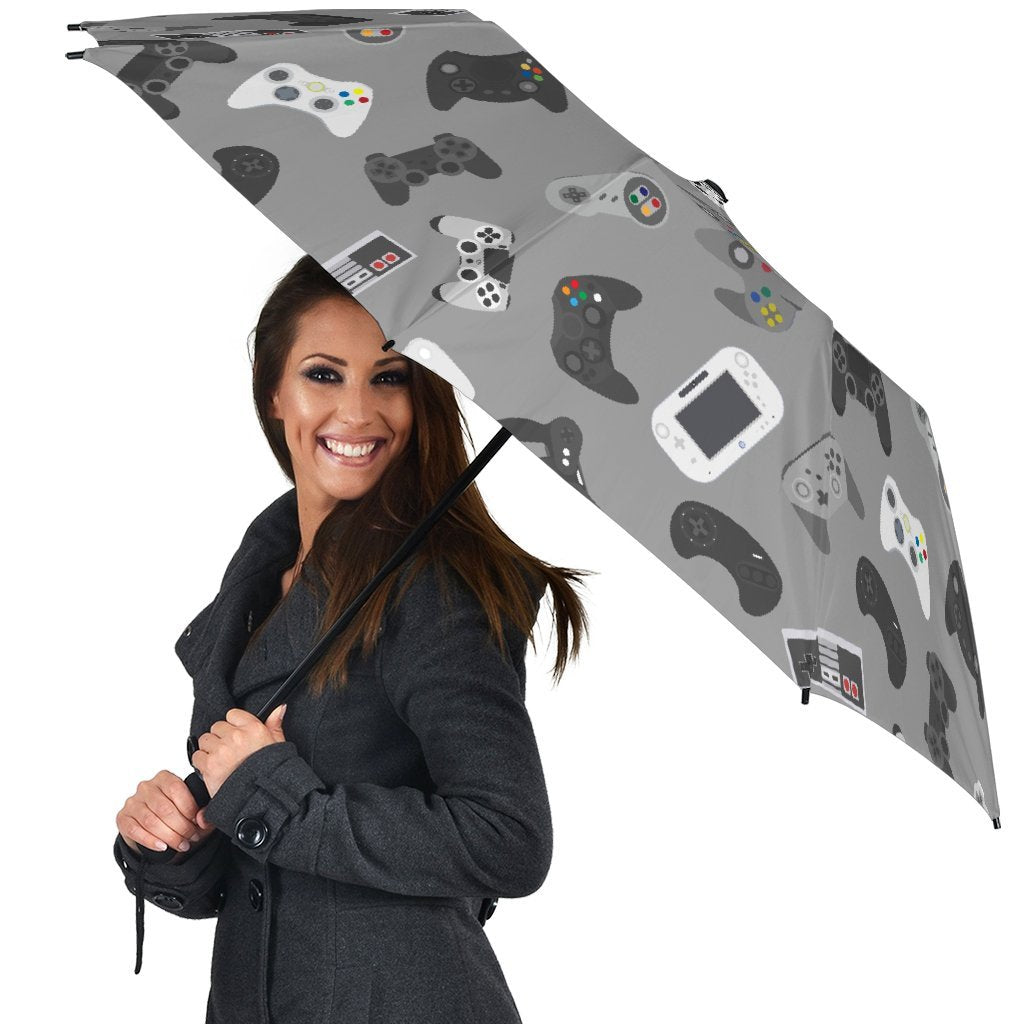Gaming Joystick Print Pattern Automatic Foldable Umbrella-grizzshop