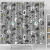 Gaming Joystick Print Pattern Bathroom Shower Curtain-grizzshop