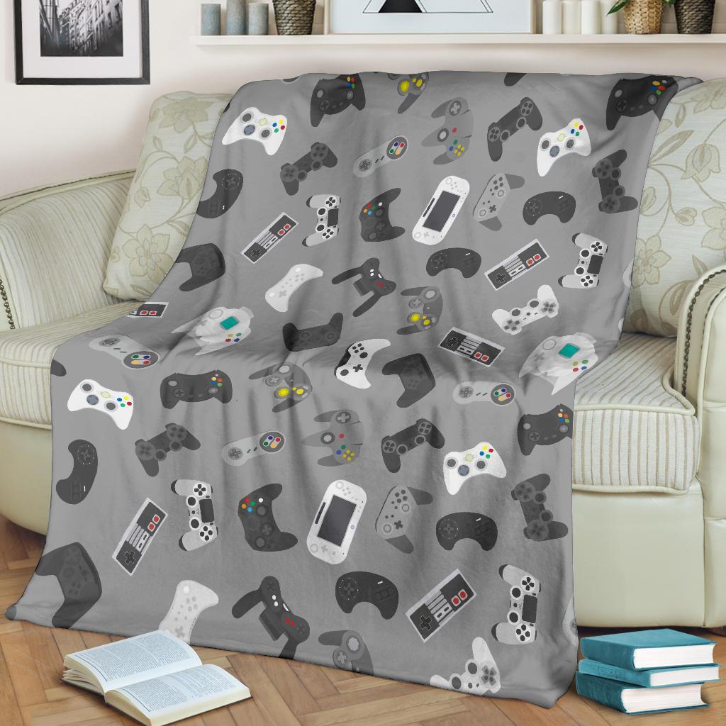 Gaming Joystick Print Pattern Blanket-grizzshop