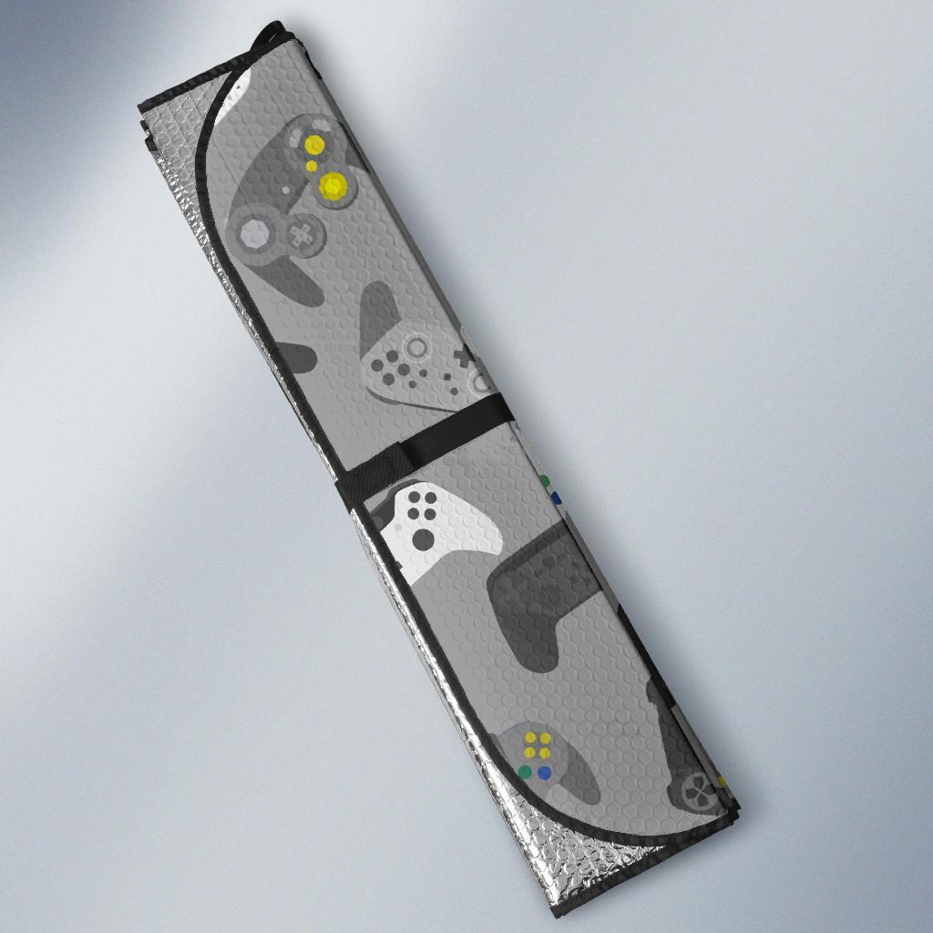 Gaming Joystick Print Pattern Car Sun Shade-grizzshop