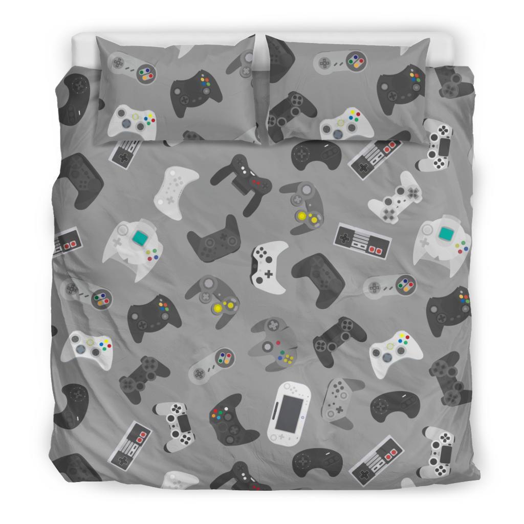 Gaming Joystick Print Pattern Duvet Cover Bedding Set-grizzshop