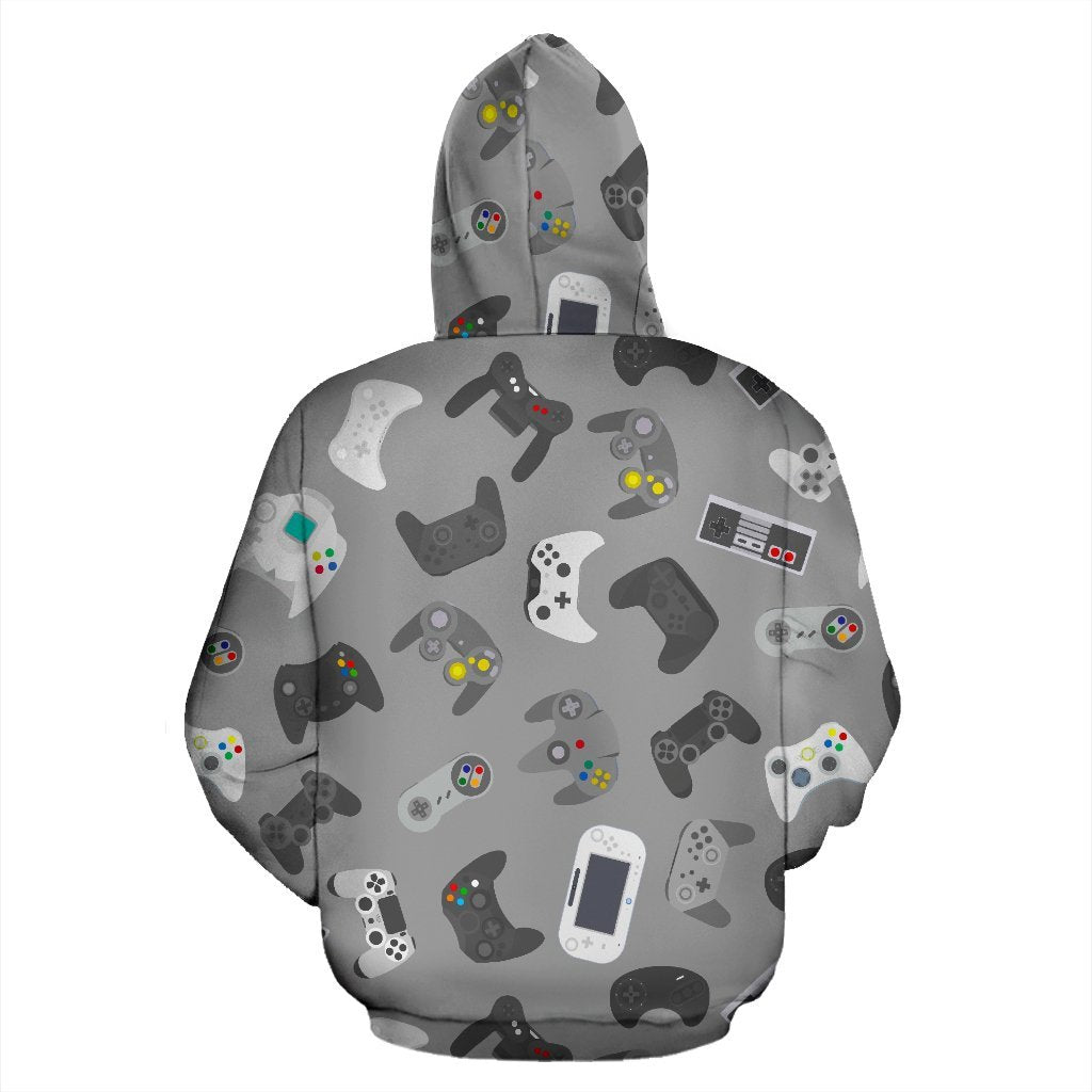 Gaming Joystick Print Pattern Men Women Pullover Hoodie-grizzshop