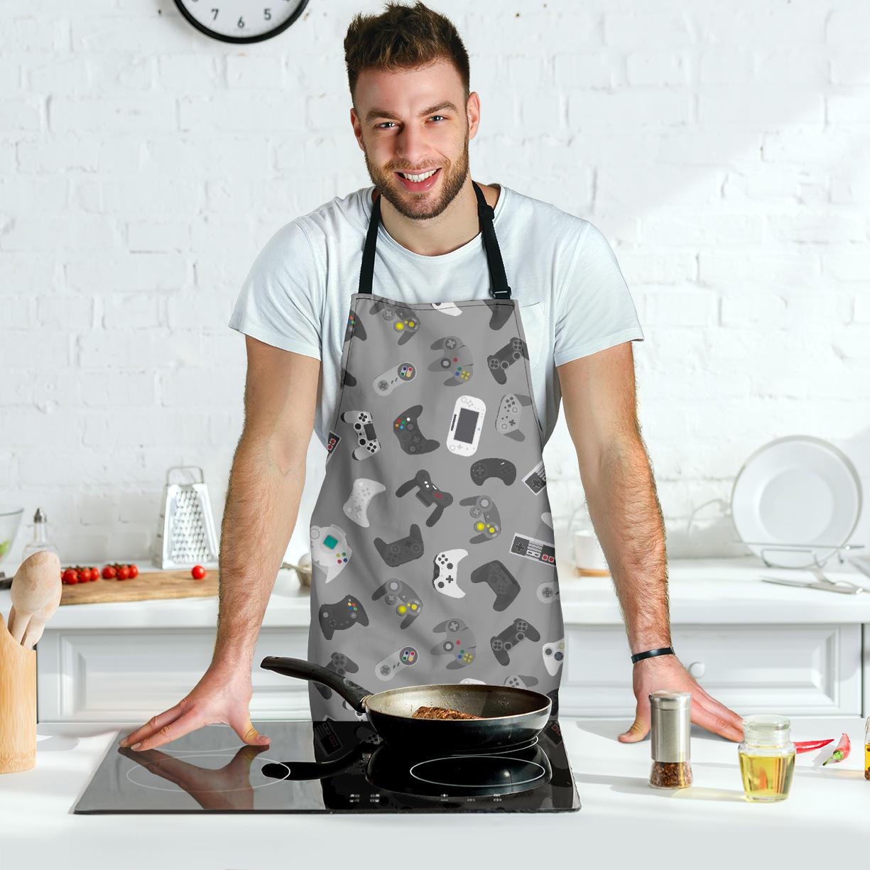 Gaming Joystick Print Pattern Men's Apron-grizzshop