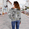 Gaming Joystick Print Pattern Women Off Shoulder Sweatshirt-grizzshop