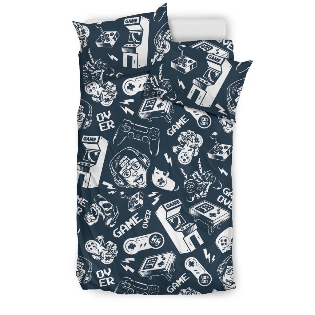 Gaming Pattern Print Duvet Cover Bedding Set-grizzshop