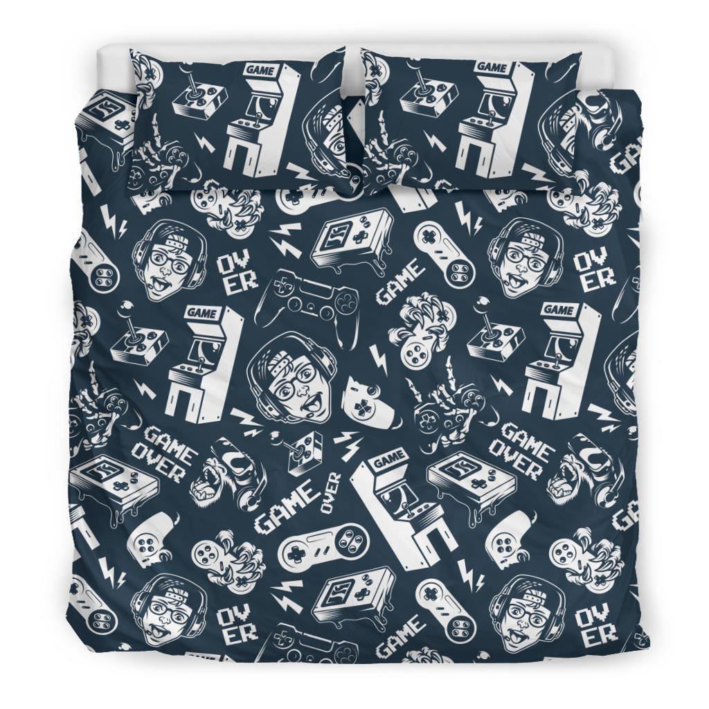 Gaming Pattern Print Duvet Cover Bedding Set-grizzshop